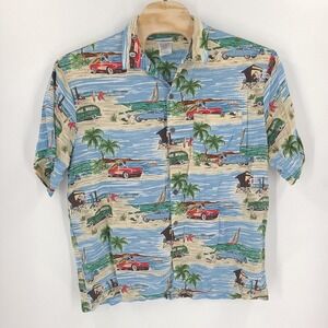 Disneyland Shirt Mens Extra Large Blue Resort Surf Beach Disney Short Sleeve